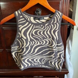 Zebra Striped Tank Top